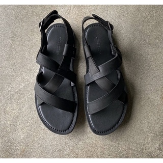 Spartacus sandal màu đen - Xăng đan da bò cao cấp, dép xăng đan du lịch..