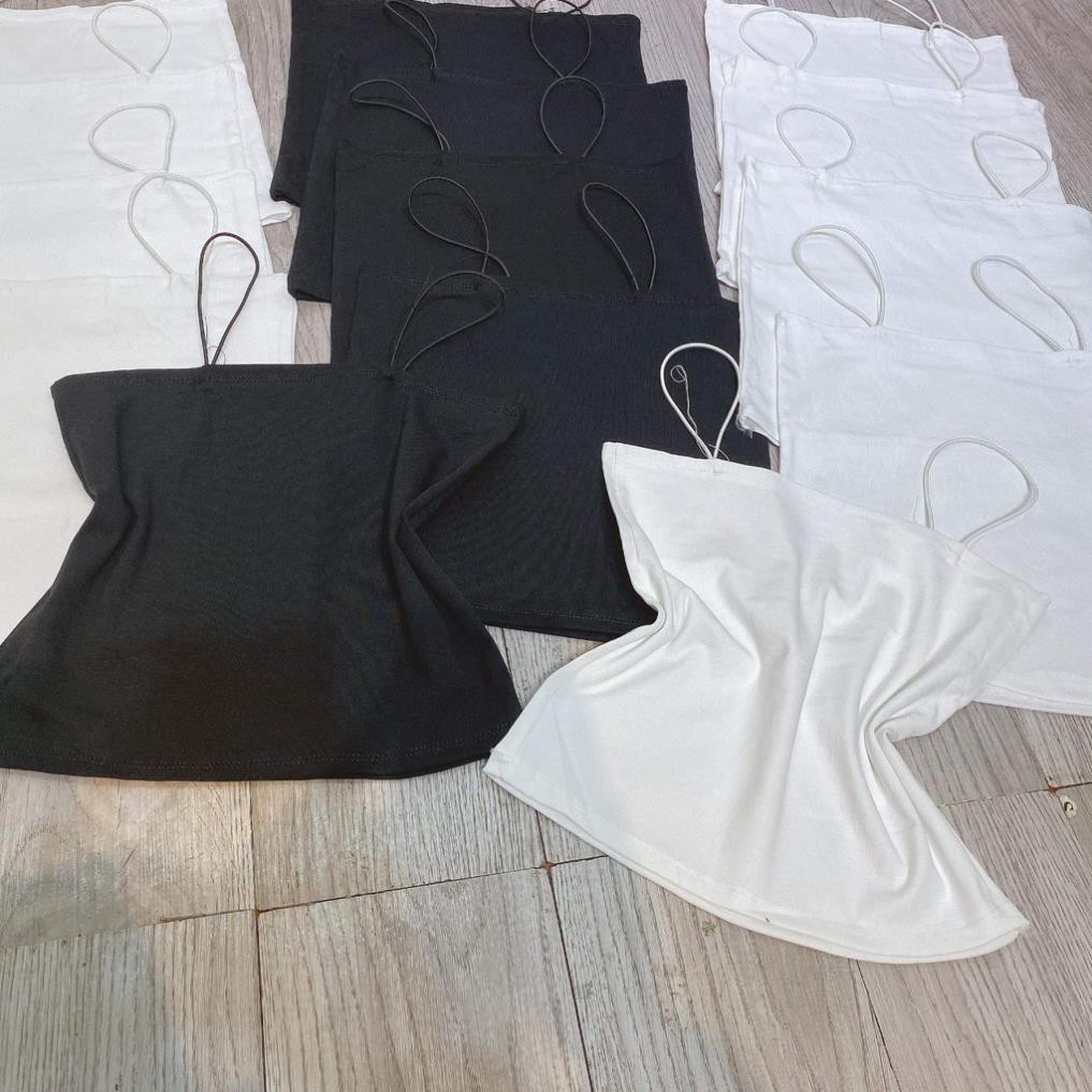 Áo croptop hai dây bún 💥Hàng loại 1💥 2 màu Đen/Trắng (Có ảnh thật) | BigBuy360 - bigbuy360.vn