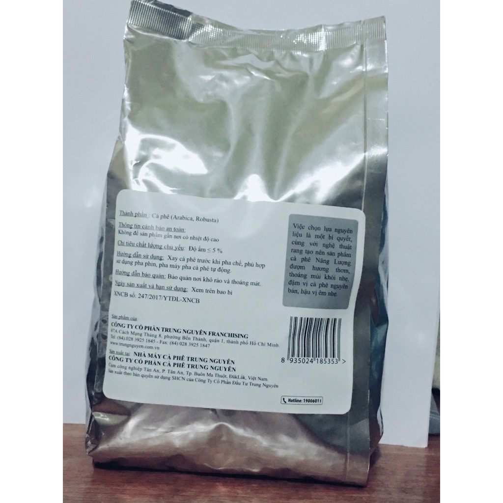 Cafe hạt Trung Nguyên- Cafe Năng Lượng Hạt 500g