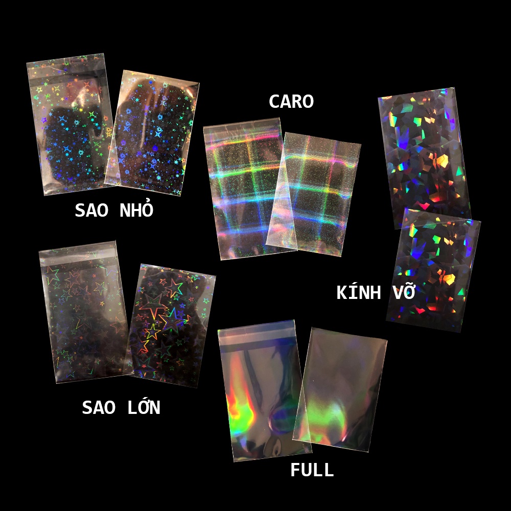 Xấp 10-50 bọc bài Sleeves Card hologram 5 hiệu ứng bảo vệ card - phù hợp với nhiều loại thẻ bài Yugioh, anime chính hãng