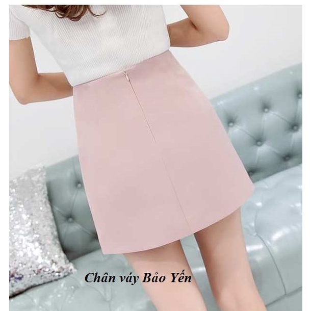 Chân váy ngắn chữ A màu hồng pastel có quần chống lộ cạp 3.5( sẵn size) - M30B