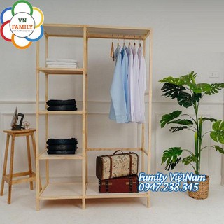Xả Kho Kệ Gỗ Lắp Ghép Treo Quần Áo Đa Năng Kiểu Hàn Size Nhỏ