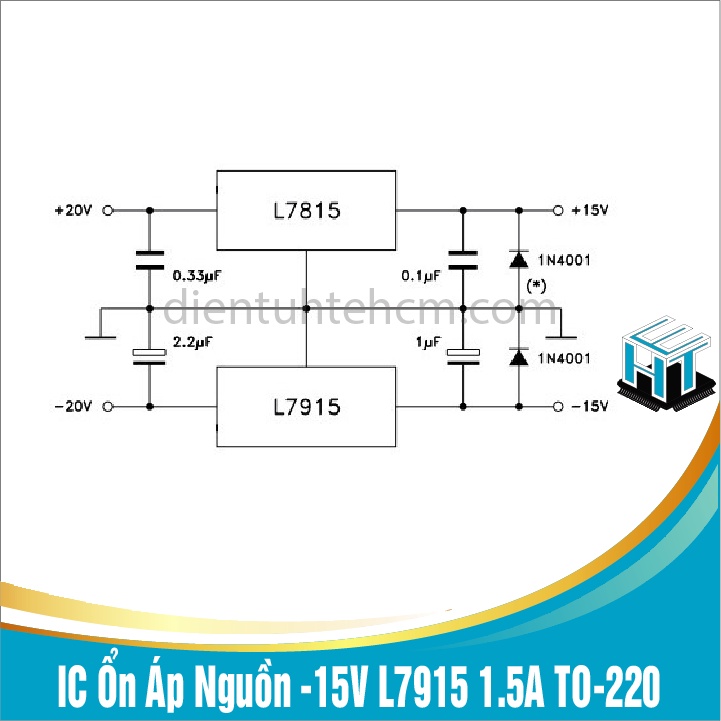 Combo 2 con IC Ổn Áp Nguồn -15V L7915 1.5A TO-220