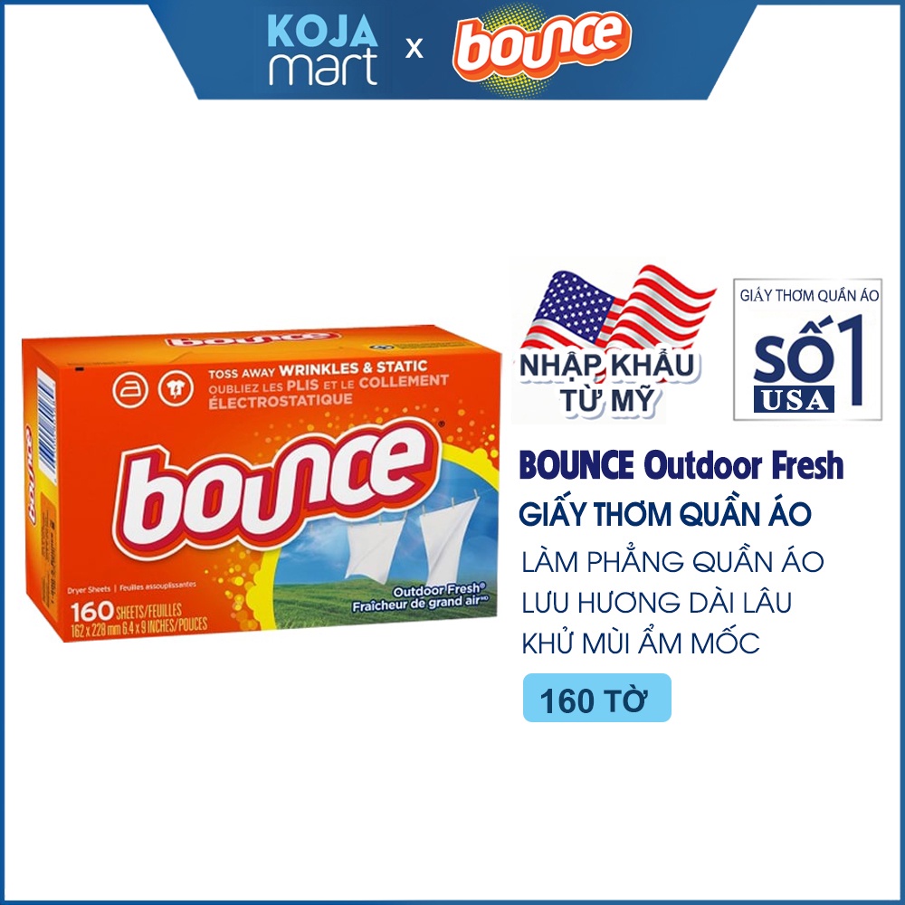 Giấy thơm quần áo Bounce Mỹ hộp 160 tờ