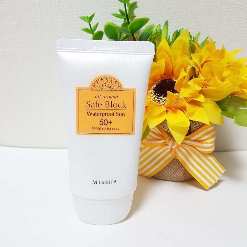 KEM CHỐNG NẮNG MISSHA ALL-AROUND SAFE BLOCK DAILY SUN SPF50 50ML-MISSHA ALL-AROUND SAFE BLOCK WATERPROOF SUN SPF50 50ML