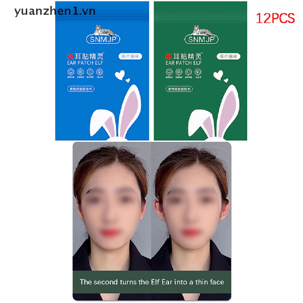 Zen Set 12 Miếng Dán Cố Định Tai Elf Vô Hình Không Cần Đục Lỗ