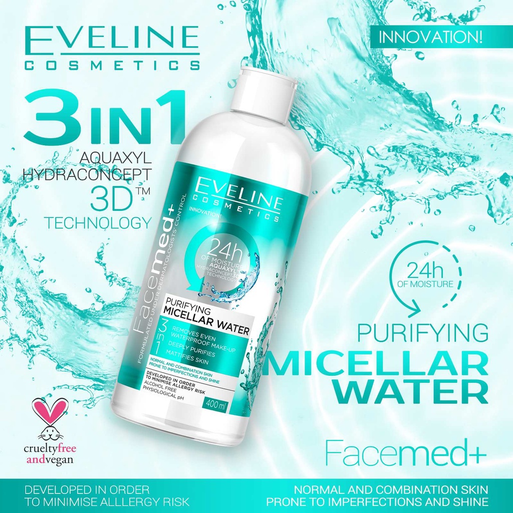 Nước tẩy trang Eveline Micellar 3 in 1