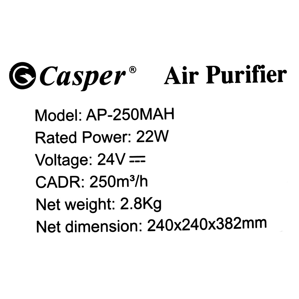 [Mã ELHA22 giảm 6% đơn 300K] Máy lọc không khí Casper AP-250MAH