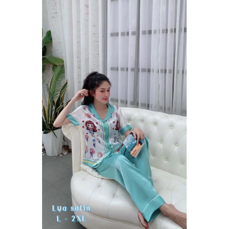 LỤA SATIN QUẦN DÀI - TAY NGẮN