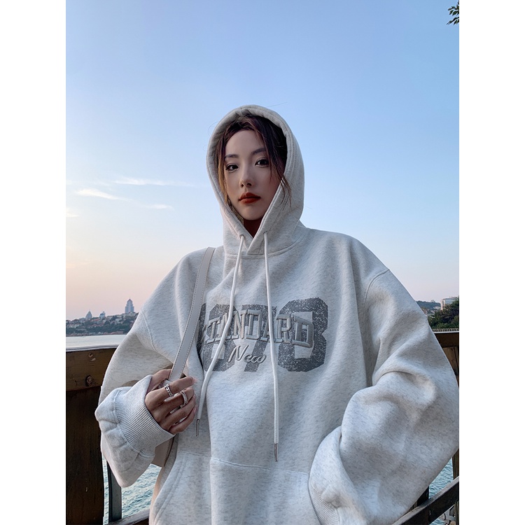 Áo Hoodies Nữ Thêu Chữ Thời Trang Hàn Quốc Xinh Xắn