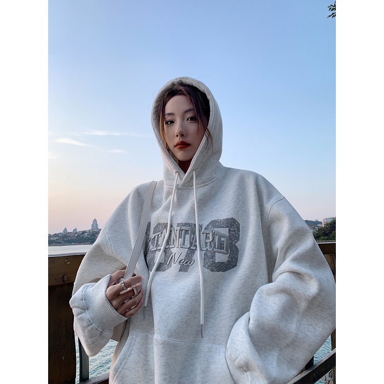 Áo Hoodies Nữ Thêu Chữ Thời Trang Hàn Quốc Xinh Xắn | BigBuy360 - bigbuy360.vn