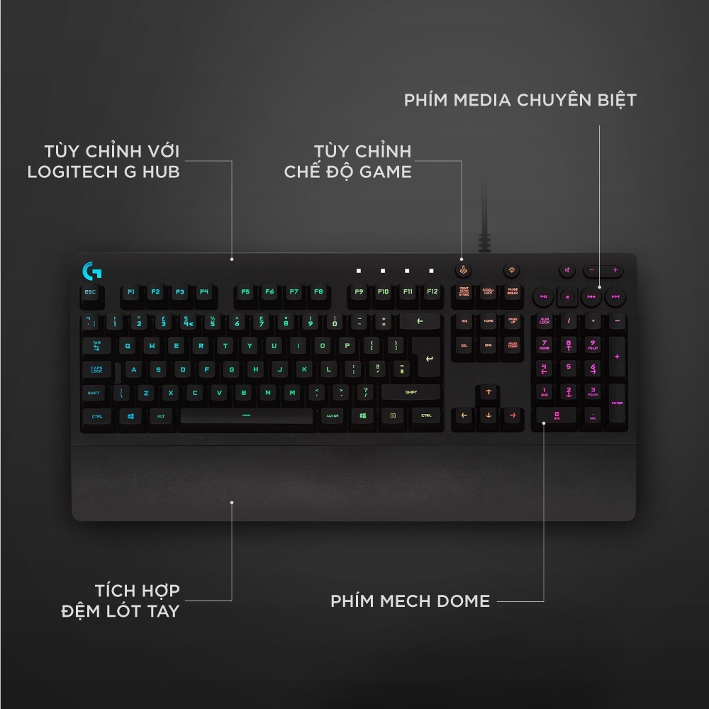 Bàn Phím Chơi Game Logitech G213 PRODIGY RGB - Chính hãng