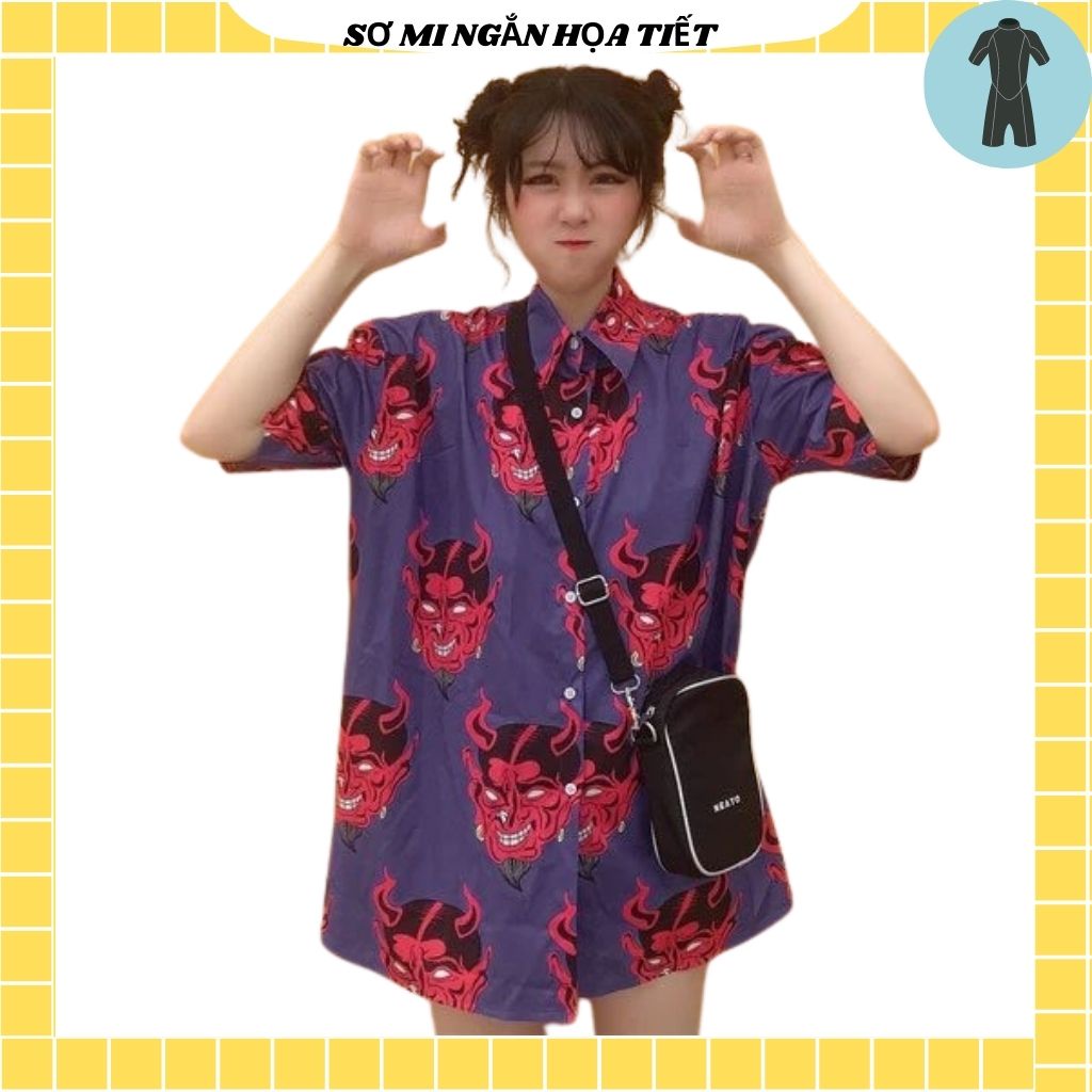 Áo Sơ Mi Tay Ngắn Unisex Cổ Bẻ Phong Cách Hàn Quốc Freesize
