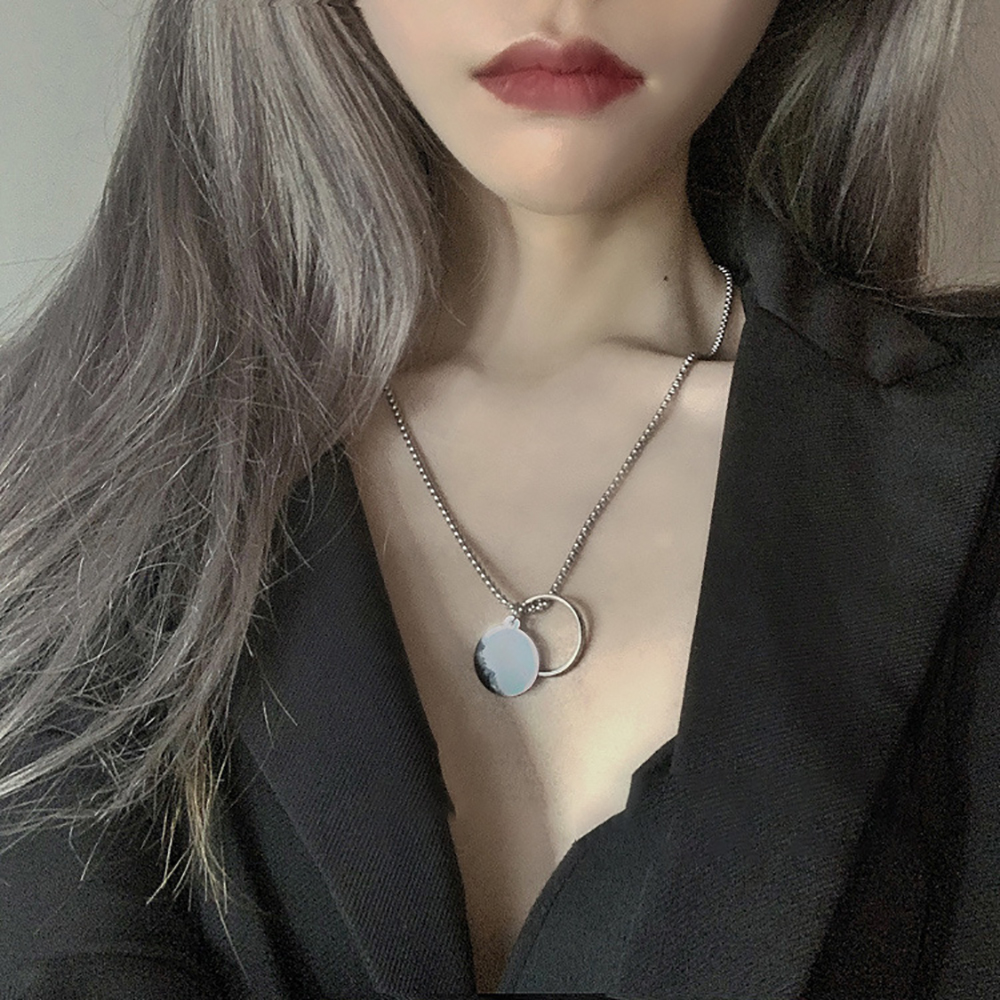 vòng cổ Nữ Mặt Tròn Phong Cách Hip Hop