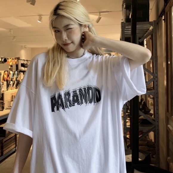 Áo thun Unisex form rộng tay lỡ, Áo phông nam nữ cotton thấm hút, dày dặn mềm mịn họa tiết PARANOID