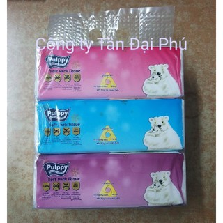 Combo 3 gói khăn giấy rút Pulppy 180 tờ - Pulppy softpack tissue 180s