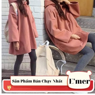 [ SALE SỐC] Hoodie Nỉ Trần Bông Form Thụng Dáng Dài Trùm Mông Style Hàn Quốc