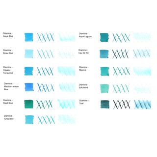 Mực bút máy Diamine - Gam màu Turquoise - Lọ 30ml