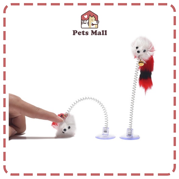 Đồ chơi cho mèo, chuột giả có lò xo dính sàn cho mèo tự chơi, đa dạng chủng loại
