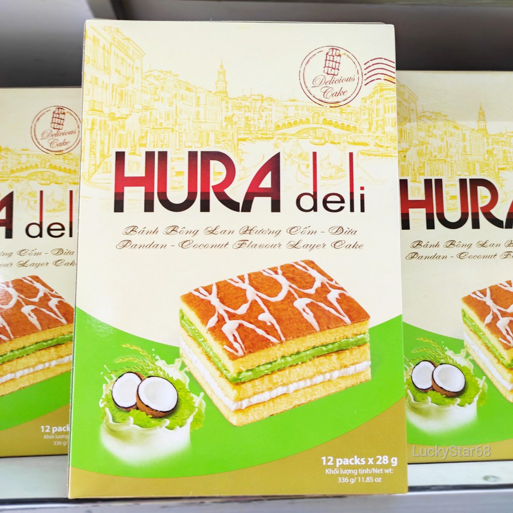 BÁNH BÔNG LAN HURA DELI 336GAM (12 GÓI x 28 G )