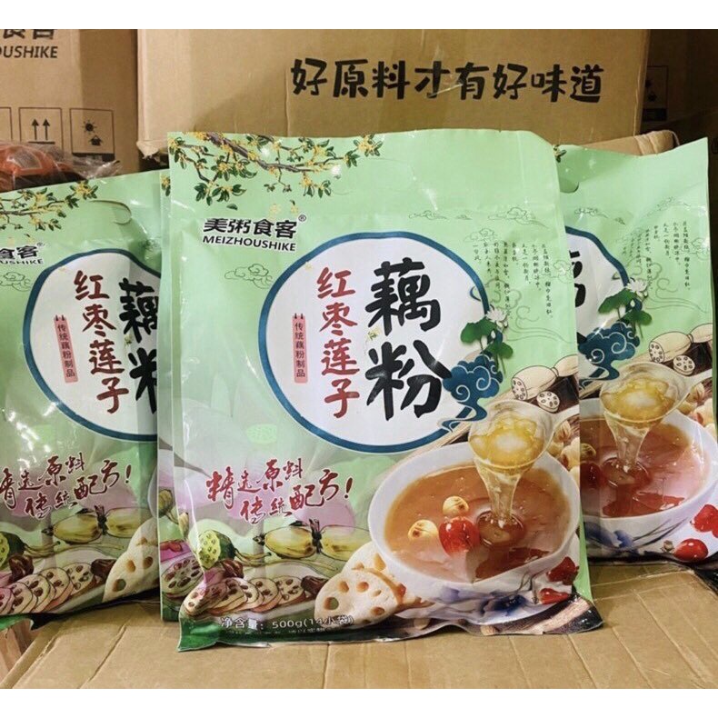 Gói bột sen dưỡng nhan Meizhousike 500g (có 10 gói nhỏ)