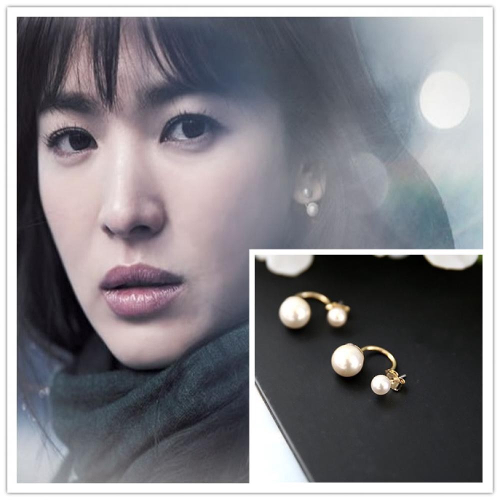 Khuyên tai chuỗi đính hạt giả ngọc trai