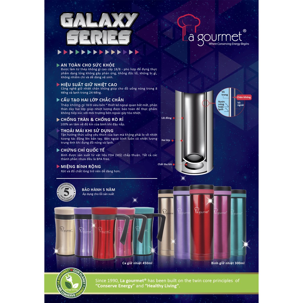 Ca giữ nhiệt La gourmet Galaxy 450ml gold  - 341921