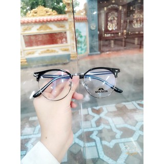 Kính gọng cận nửa viền dáng tròn xinh
