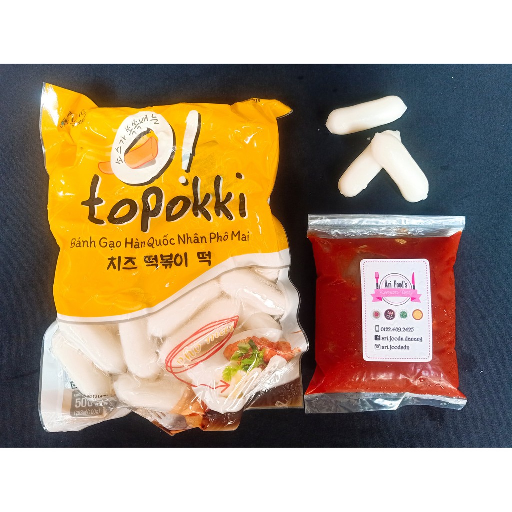 Combo Tokbokki Bánh Gạo Nhân Phomai 500gr + Sốt Gochujang Pha Sẵn 100gr [SIÊU NGON, SIÊU CHẤT LƯỢNG]