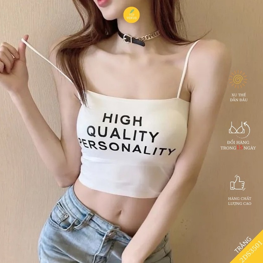 [Tặng Mút Ngực] Áo 2 Dây Croptop Hai Dây Sợi Bún Su Đúc Không Viền Siêu Mát Co Dãn BigSize 60kg