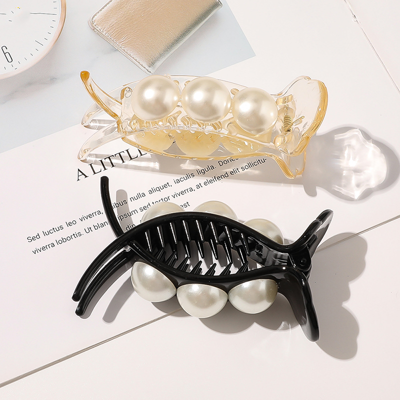 Kẹp tóc càng cua đính ngọc trai màu cầu vồng nhiều kiểu dáng cho nữ