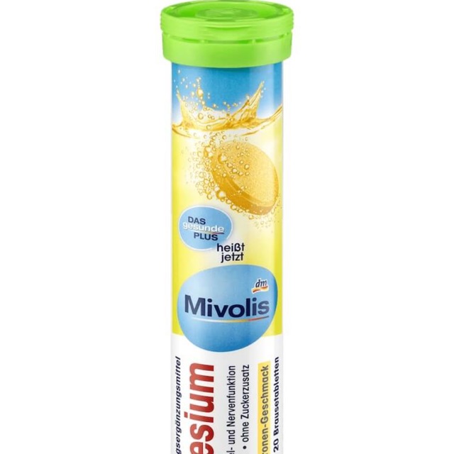 Viên sủi Magnesium Mivolis, 20 viên Hàng xách tay nội địa Đức