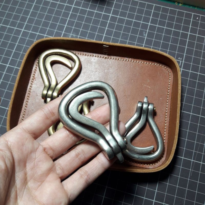 Mặt thắt lưng gấp móc đồng nguyên chất DK001