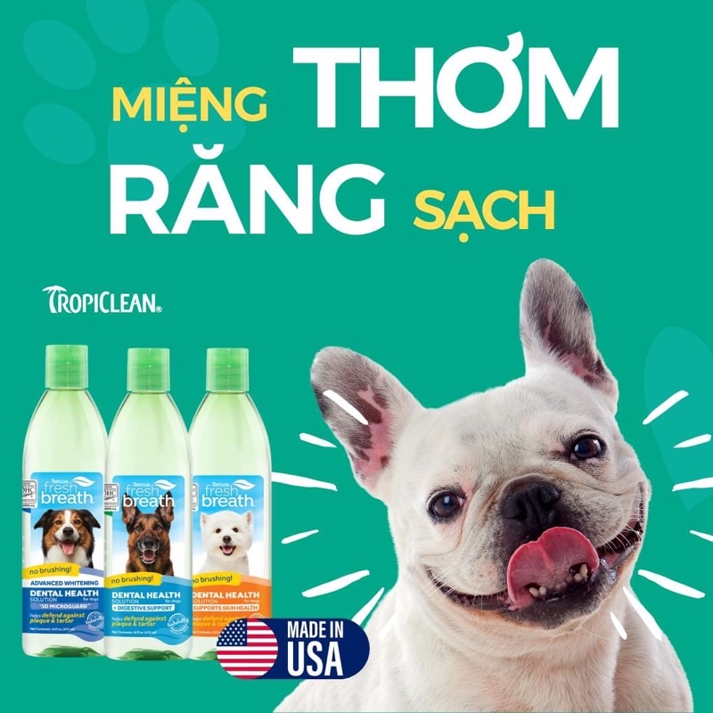 NƯỚC VỆ SINH RĂNG MIỆNG, ĐẸP DA LÔNG CHÓ