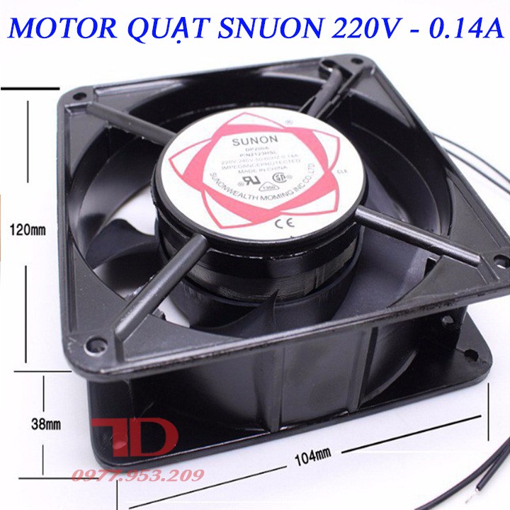 Quạt hút gió, thông gió SNUON 220V, quạt thông gió mini 12x12cm