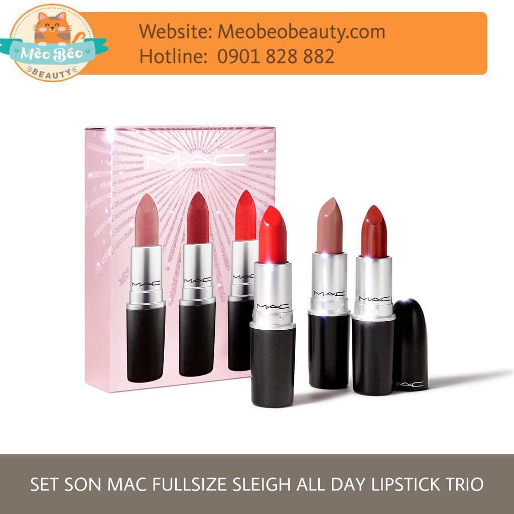 Set Son Mac Fullsize Sleigh All Day Lipstick Trio