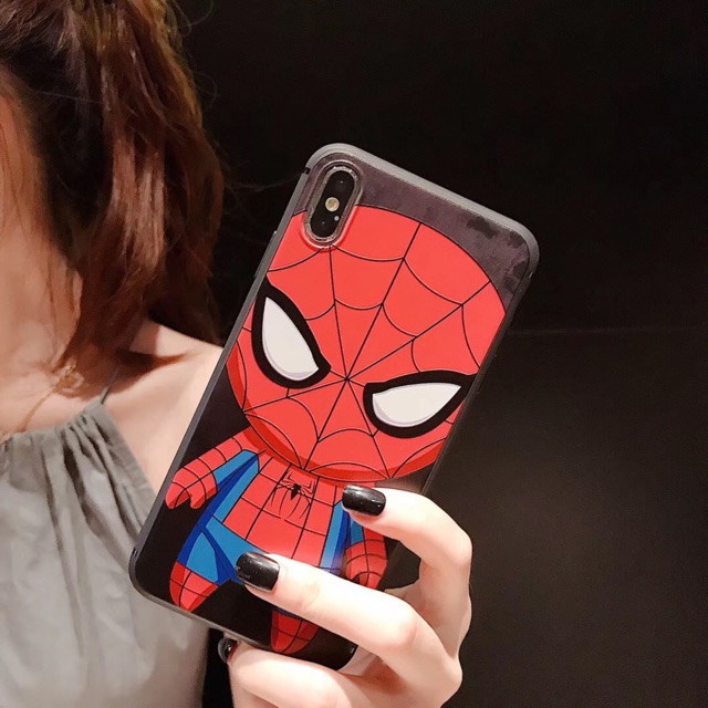 Ốp Spider Man iPhone X/Xs Max/7plus/8plus/6splus, Ốp Người Nhện