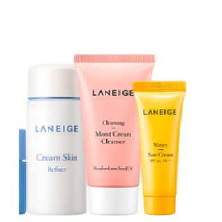 Combo mini 3 bước chăm sóc da không thể thiếu "Dưỡng ẩm - Làm sạch - Bảo vệ da" Laneige