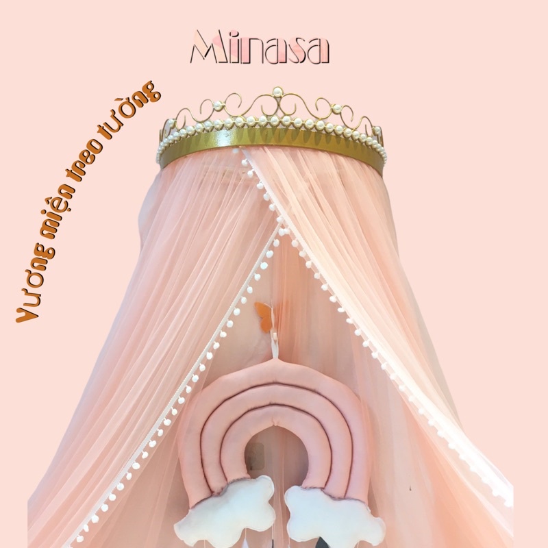 Khung màn treo tường Vuông Tròn hình vương miện, khung màn nôi cũi cho bé yêu