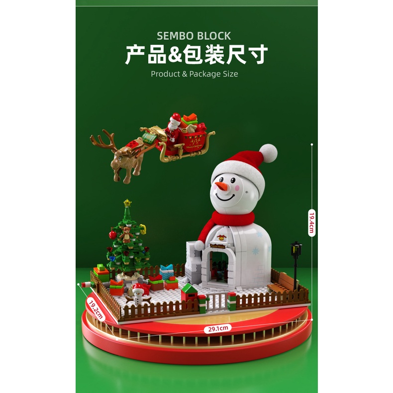 Đồ chơi 573 mảnh lắp ráp mô hình ngôi nhà/người tuyết SLUBAN phù hợp làm quà giáng sinh cho bé