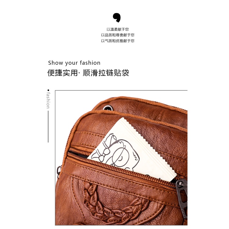 Túi Đeo Chéo Da Mềm Phong Cách Retro Thời Trang Cho Nữ