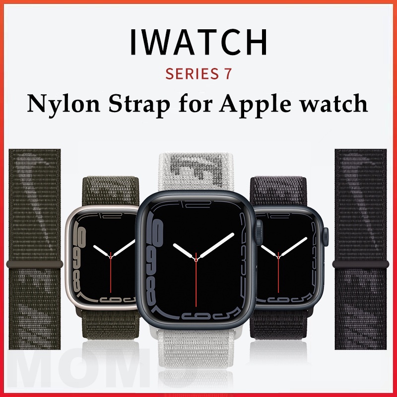 Dây đeo sợi Nylon thoáng khí thay thế cho đồng hồ thông minh Smart watch Series 7 6 5 SE 4 3 45mm 41mm 38MM 42MM 40MM 44MM