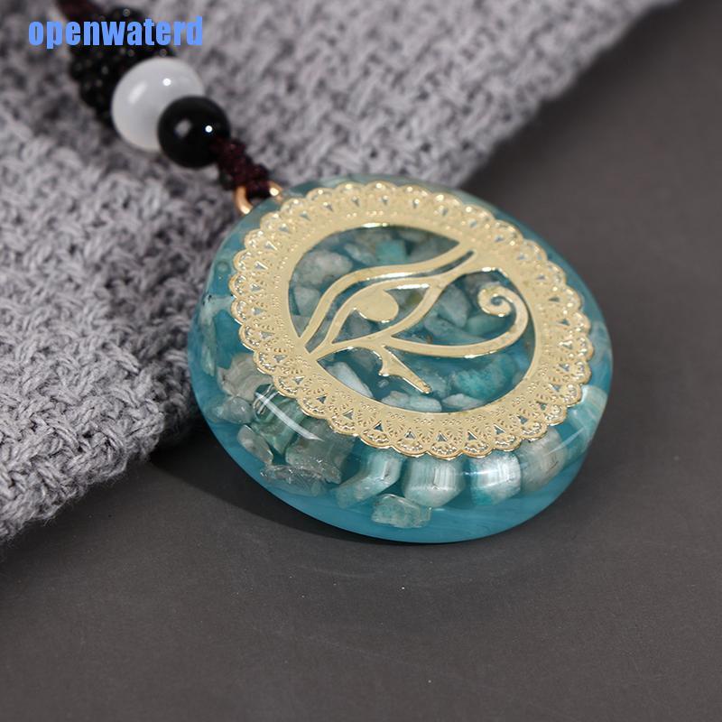 OPE 1Pc Orgonite Energy Pendant Orgone Amazonite Necklace Horus Eye All-Seeing Eyes