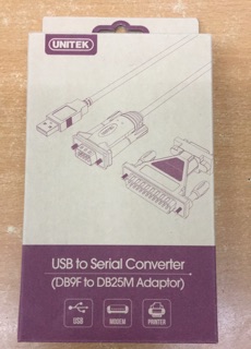 Cáp chuyển đổi USB sang RS232 (nối tiếp / DB9F sang DB25M)