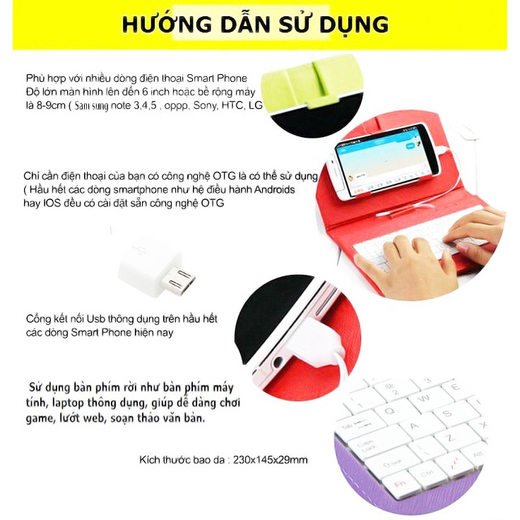 Bao Da Kèm Bàn Phím Cho Smartphone Android loại 1 | BigBuy360 - bigbuy360.vn