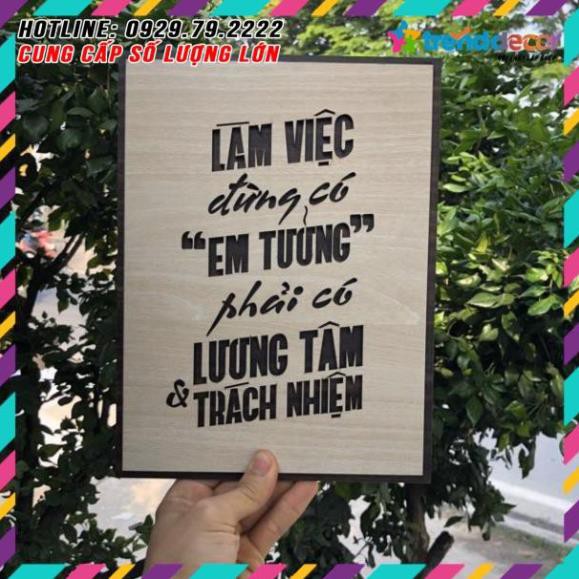 [GIÁ GÔC] Tranh treo tường Gỗ trang trí phòng tạo động lực - Làm việc phải có lương tâm WoodLaserDecor.VN