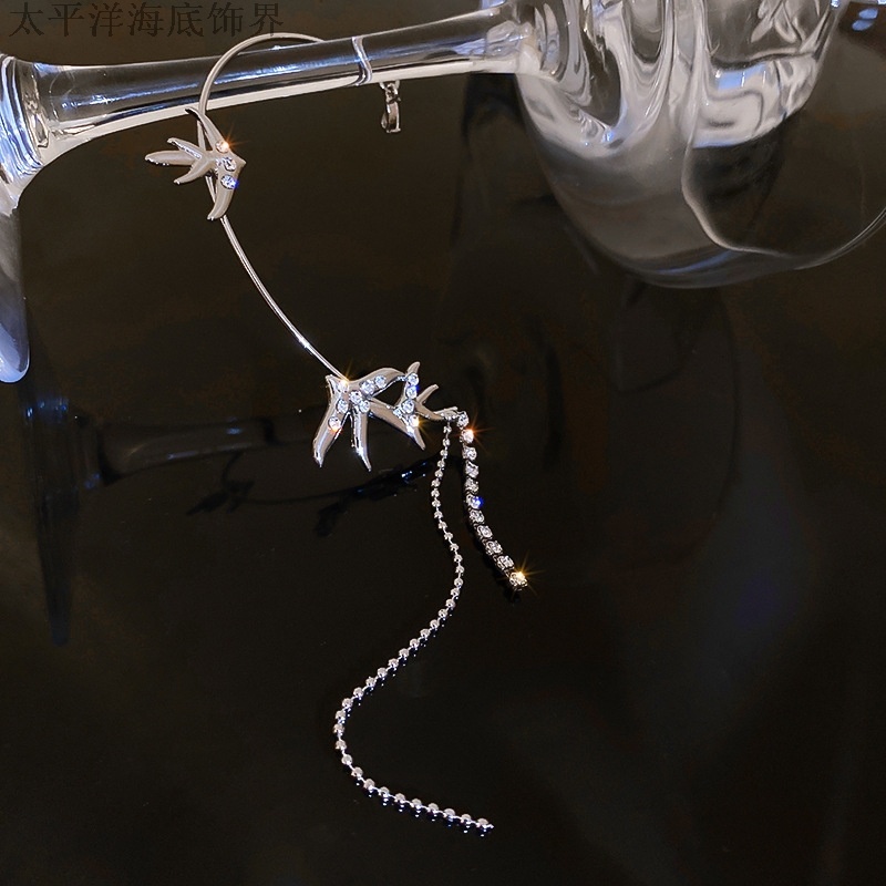 Bông Tai Hình Chim Đính Đá Lấp Lánh Thời Trang Hàn Quốc