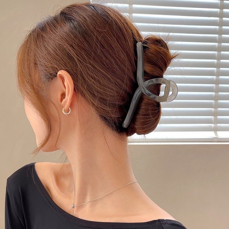 Kẹp Tóc Cỡ Lớn Màu Thạch Cao Cấp Cho Nữ