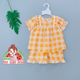 Bộ tole bé gái, bộ lanh tay ngắn quần ngắn bé gái 8-32kg shop mẹ dưa hấu