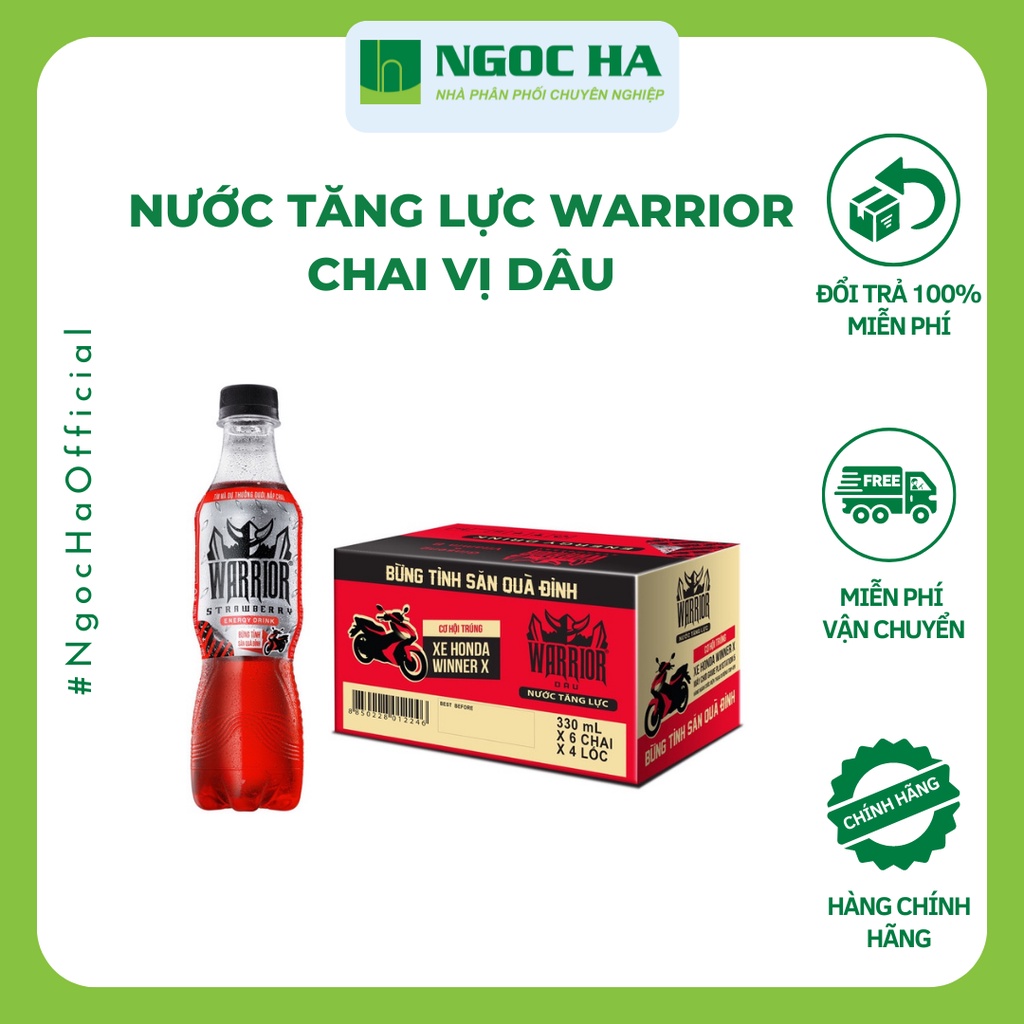 Nước Tăng Lực Warrior vị dâu chai 330ml